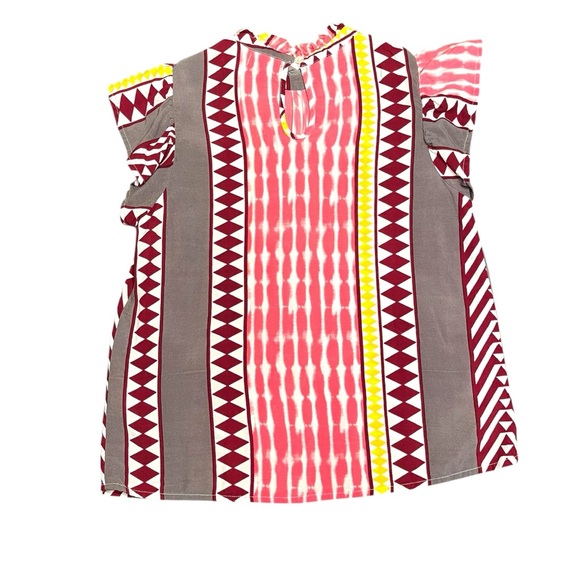 THML Boho Geometric Flutter Sleeve Top Size S - Picture 8 of 11